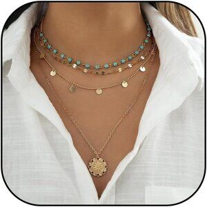 Women's C:flower Layered Boho Necklaces Cowgirl Jewellery Accessories Outfits